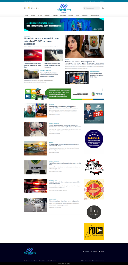 Projeto Noroeste Online desenvolvido pela CSites