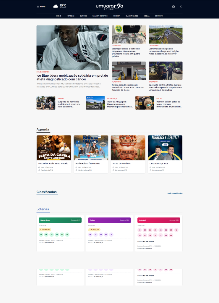 Projeto Umuarama Online desenvolvido pela CSites